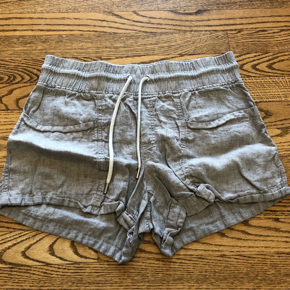 Athleta Cabo Linen 4” Shorts Grey